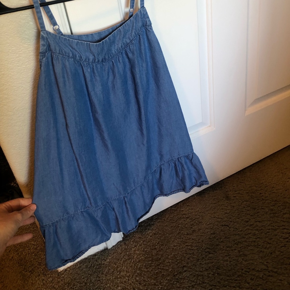 Jean flowy and ruffley top